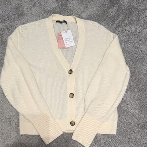 NWT Quince Cream Alpaca Button-Up Cardigan